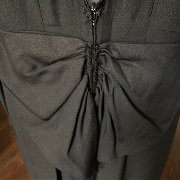 Stunning Cha Chez Vintage Lace Dress with Puff Sleeves and Bow Exposed Back 12 - Picture 9 of 16